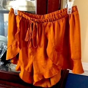 Free people pj shorts brown burnt color size xs. Used